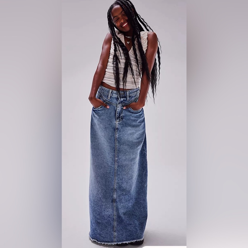 We The Free Come as You Are Denim Maxi Skirt